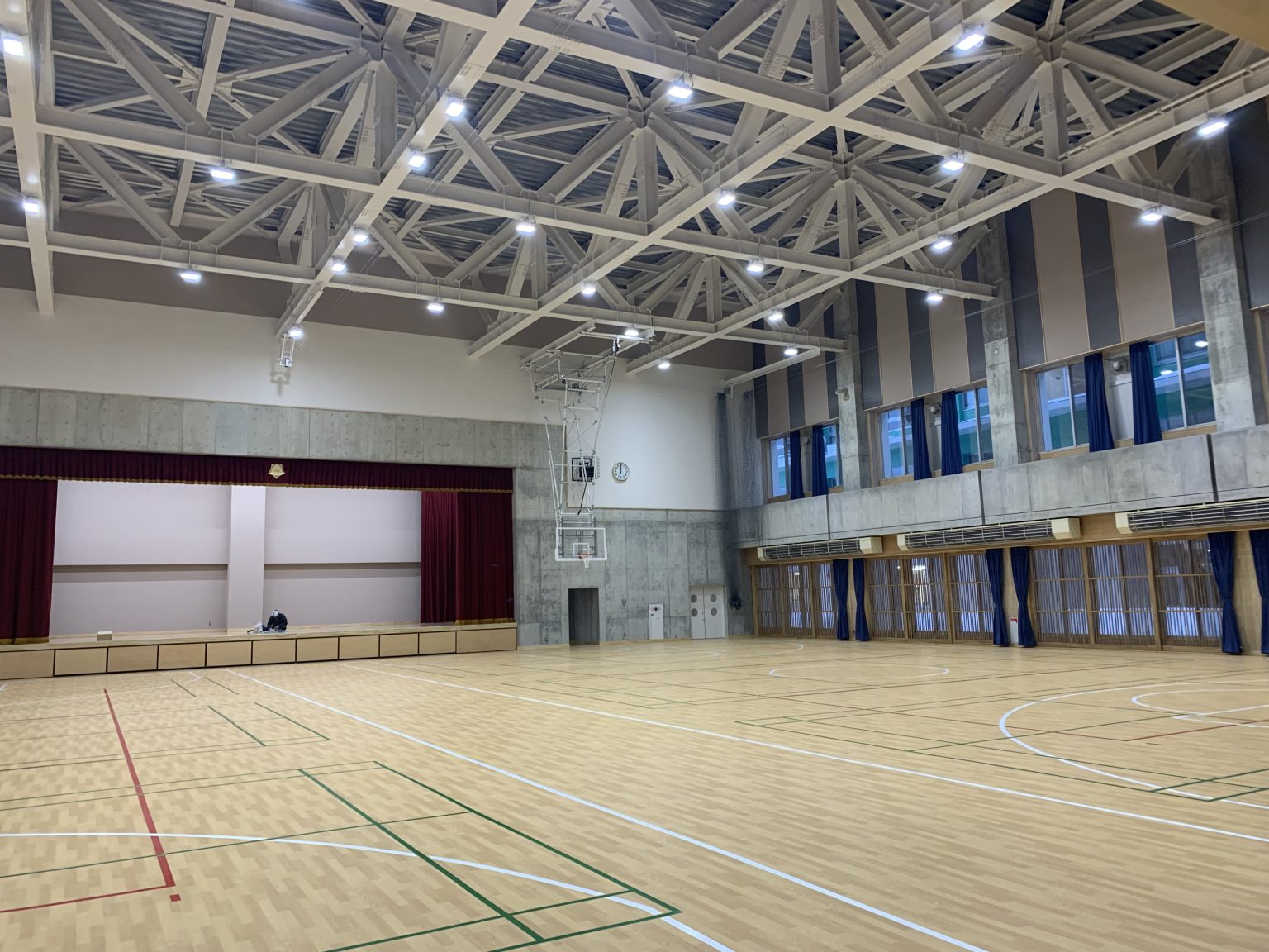 山形県新庄市立明倫中学校体育館新築工事 株式会社大向電設｜電気の事なら電球1つからご連絡ください！